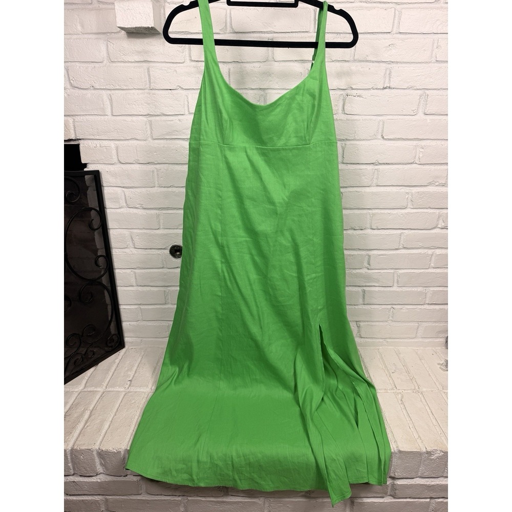 Antonio Melani Opel Linen Maxi Dress Size 12 Amazon Green Sleeveless NWT‎